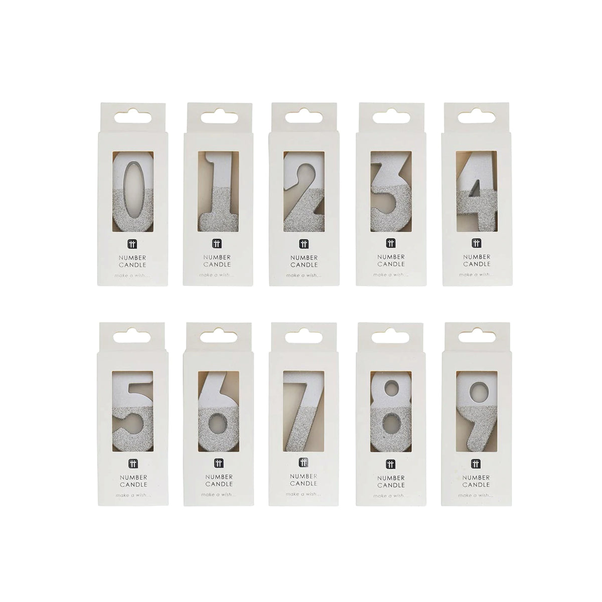 Silver Glitter Dipped Number Birthday Candle - The Party Darling