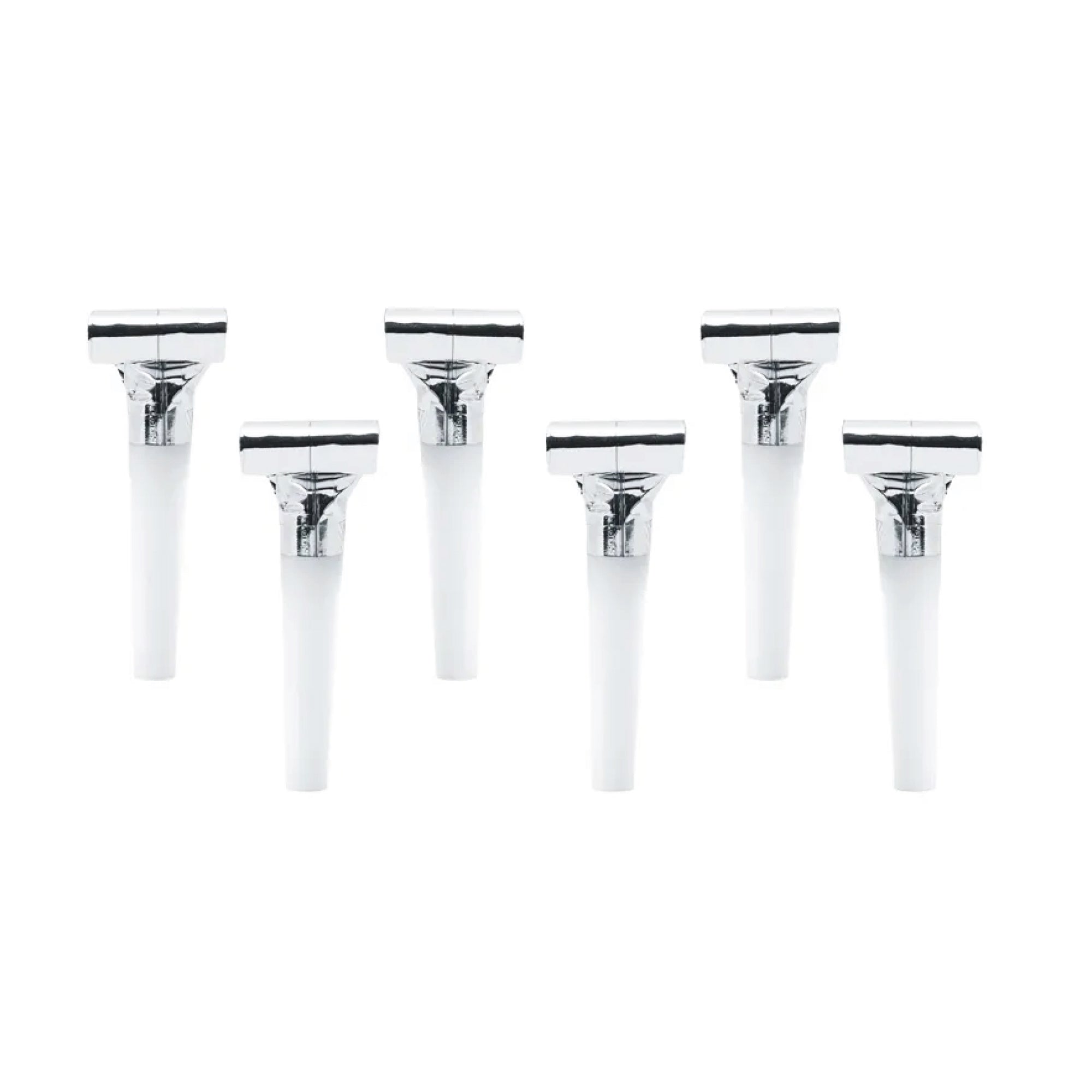 Silver Foil Blowout Horns 6ct | The Party Darling