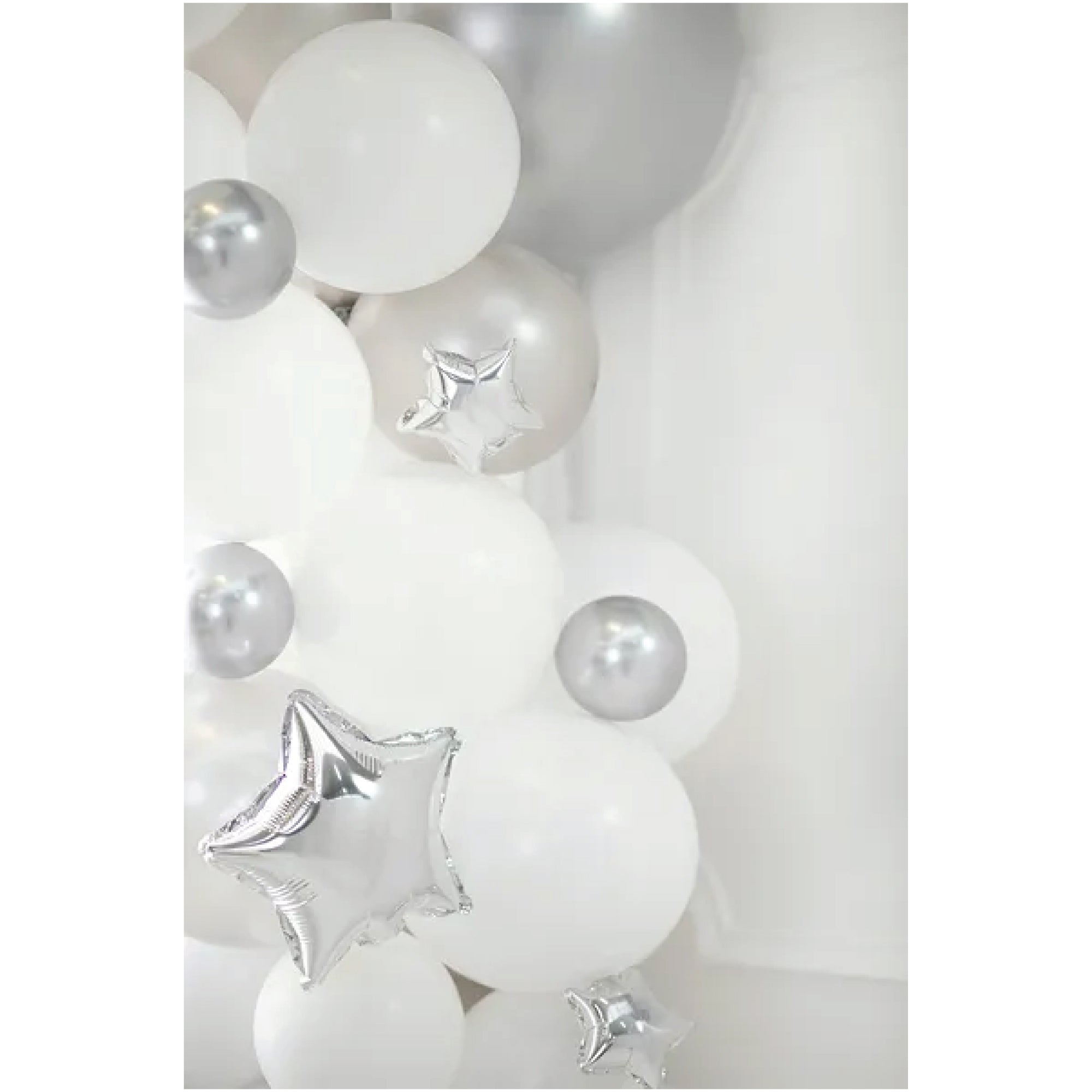 Silver Star 4.5in Balloons 25ct Balloon Garland