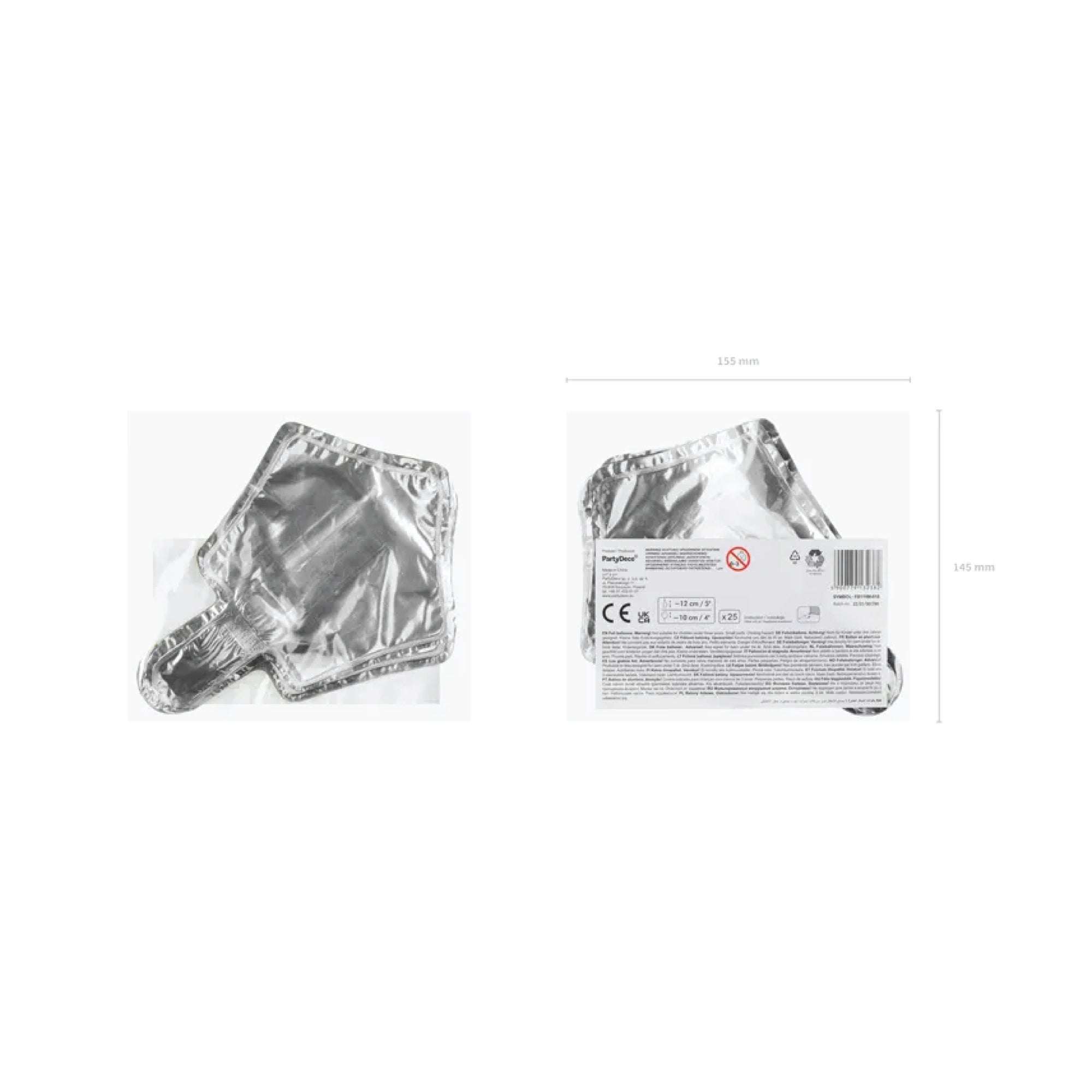 Silver Star 4.5in Balloons 25ct Packaged