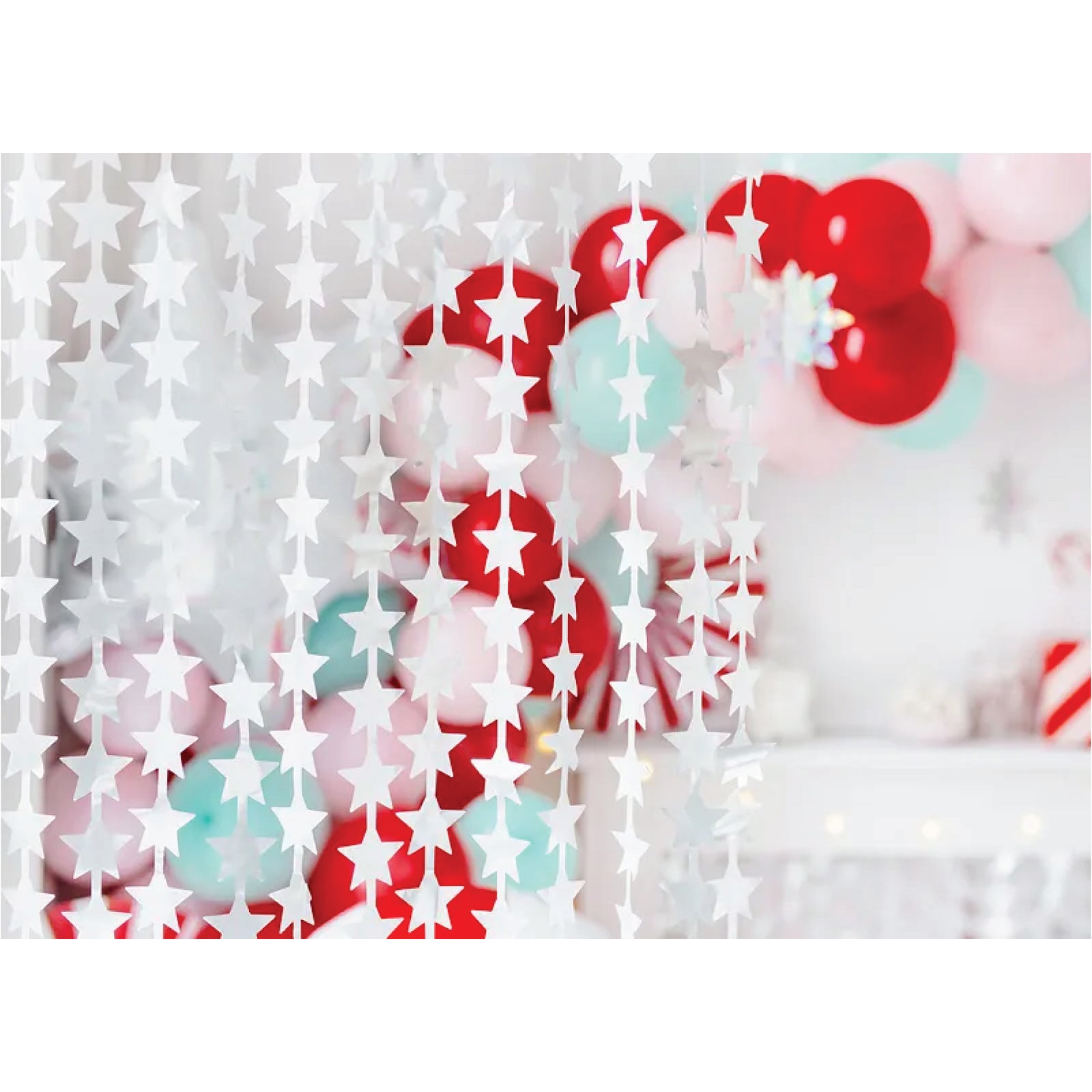 Silver Star Doorway Curtain, 3ft x 8ft | The Party Darling