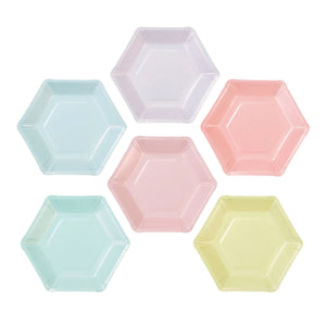 Pastel Hexagonal Dessert Plates 12ct | The Party Darling