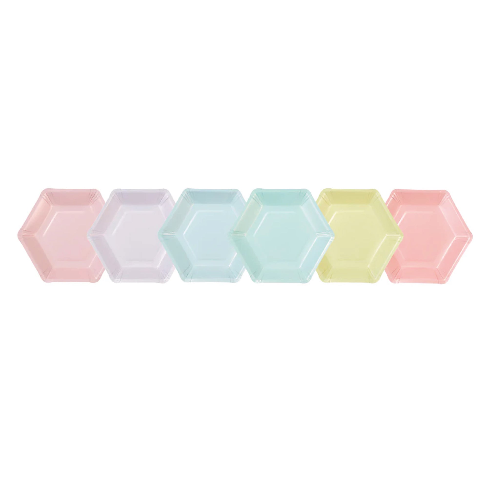 Small Hexagonal Pastel Paper Plates 