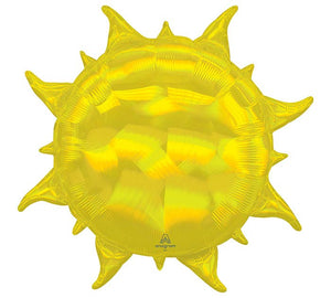 Smiling Iridescent Sun Balloon 27" Back