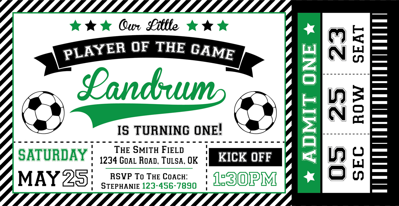 Soccer Ticket Birthday Party Invitation | The Party Darling