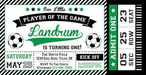 Soccer Ticket Birthday Party Invitation Front | The Party Darling