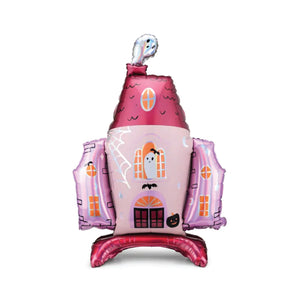 Standing Pink Haunted House Halloween Balloon 37" | The Party Darling