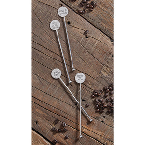 Stainless Steel Coffee Stir Sticks 4ct
