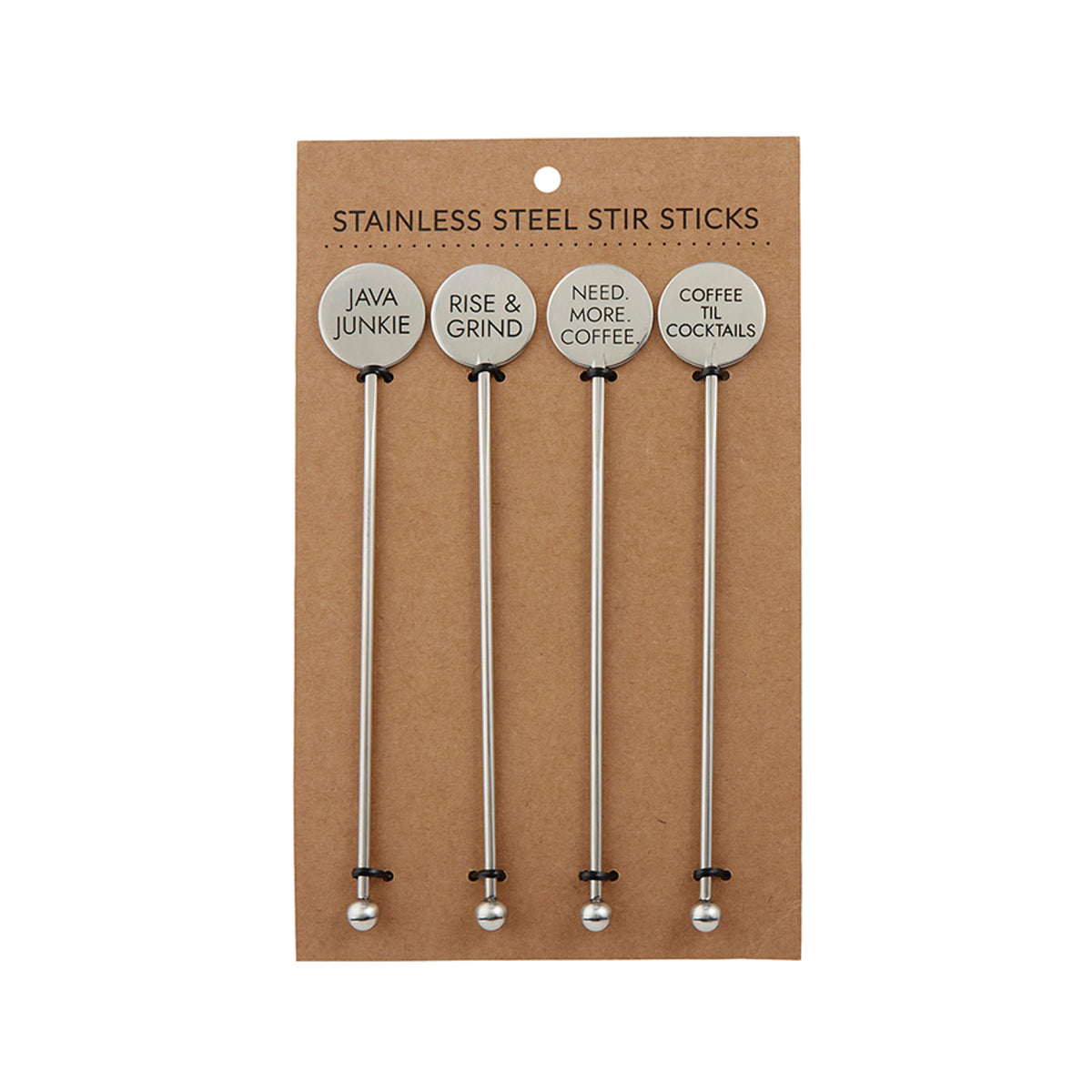 Christian Brands F3735 Coffee-Stainless Steel Stir Sticks - Pack of 2