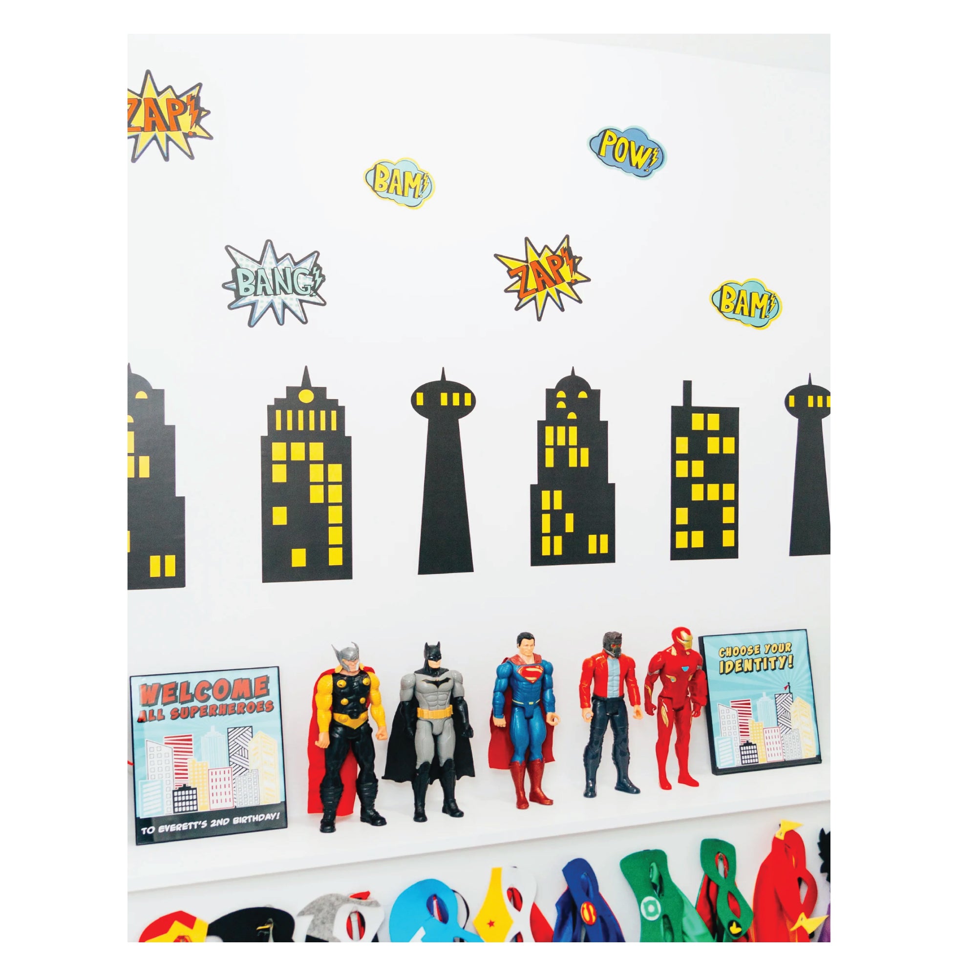 Superhero Static Cling Wall Decorations  | The Party Darling