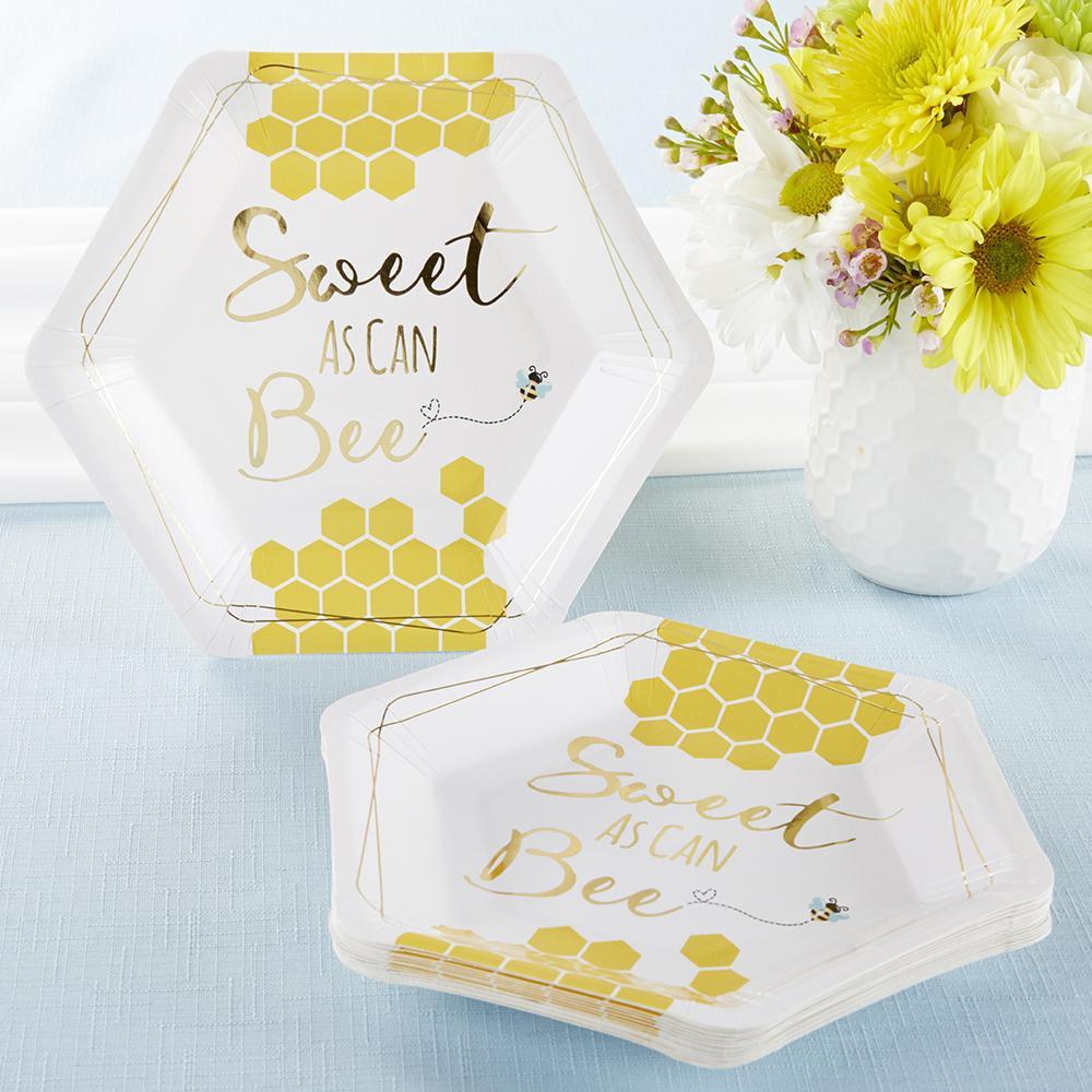 Sweet As Can Bee Dessert Plates 16ct - The Party Darling
