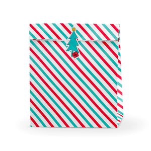 Red & Green Stripe Favor Bags 3ct | The Party Darling