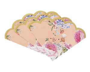 Peach Floral Scalloped Edge Lunch Napkins 20ct | The Party Darling