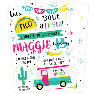 Printable Taco Bout a Fiesta Birthday Invitation | The Party Darling