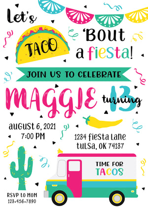 Taco Bout a Fiesta Birthday Invitation - The Party Darling