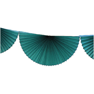 Teal Bunting Fan Garland 10ft Zoomed In