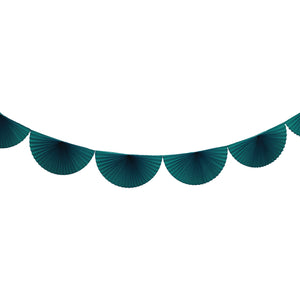 Teal Bunting Fan Garland 10ft | The Party Darling