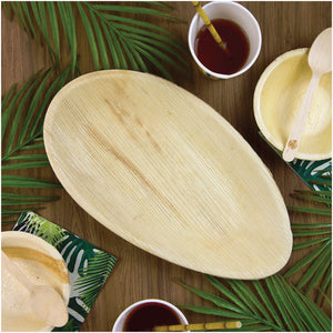 Tropical Palm Leaf Platters 6ct Table Setting