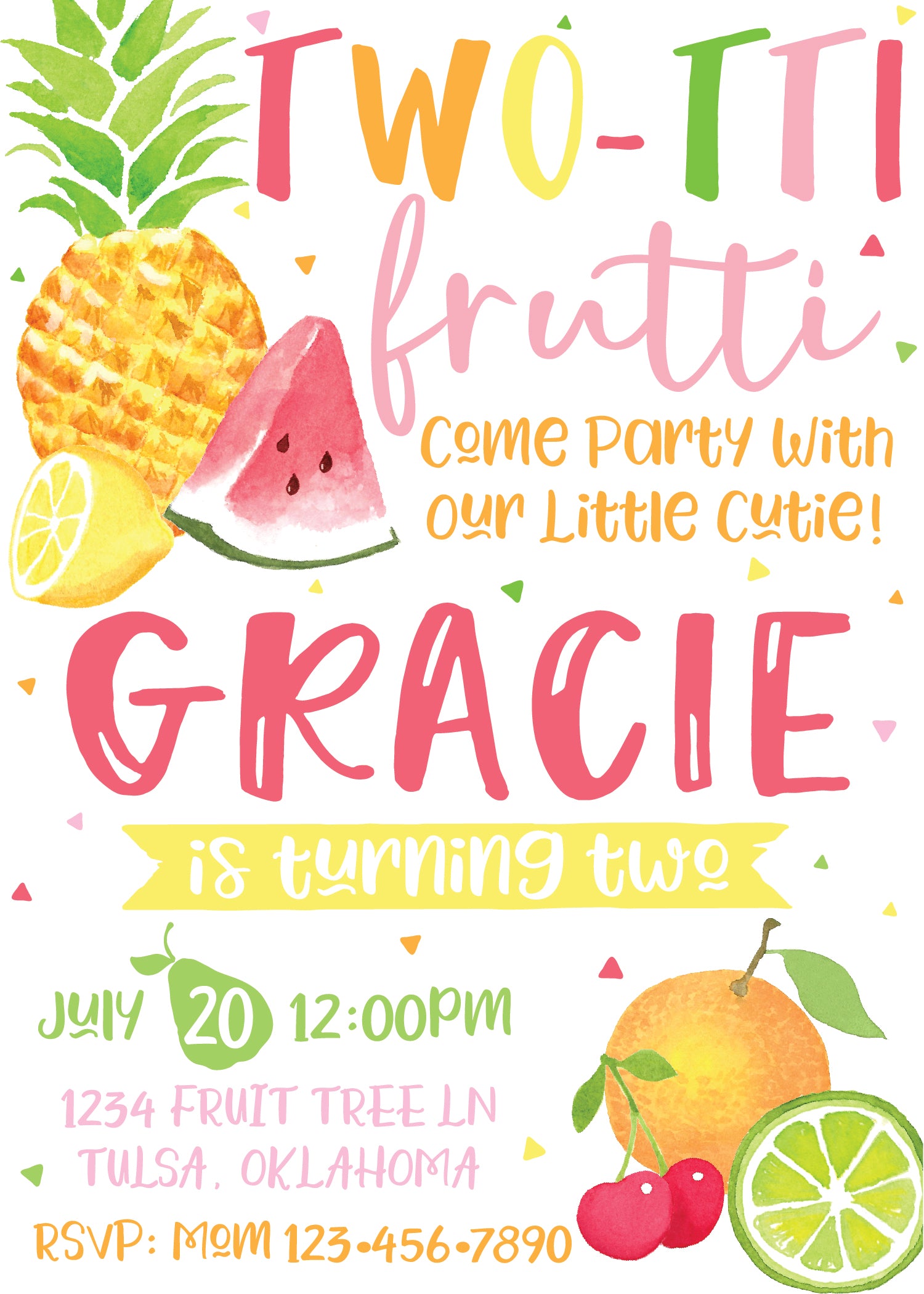 Twotti Frutti Invitation