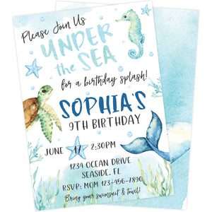 Printable Under The Sea Birthday Invitation | The Party Darling