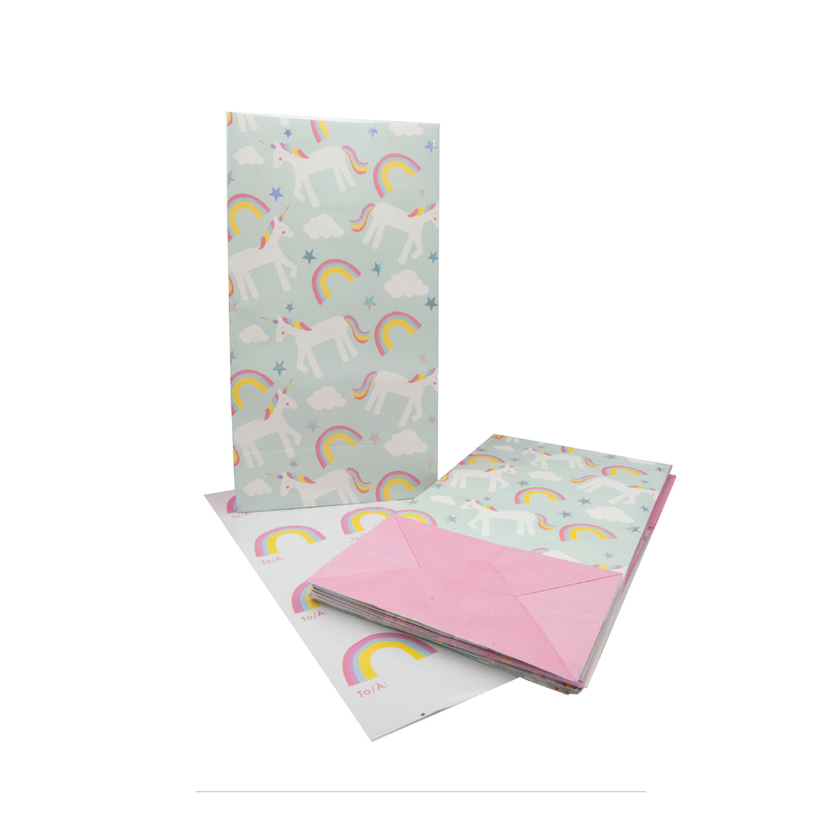 Unicorn Treat Bags with Stickers 8ct | The Party Darling