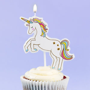 Rainbow Unicorn Birthday Candle
