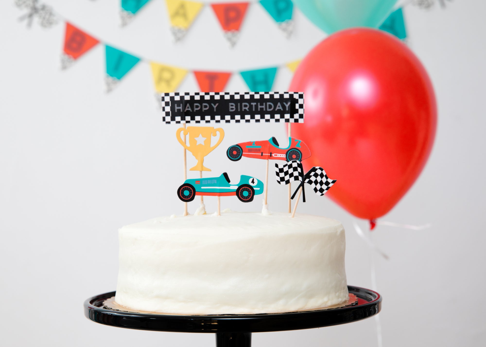 Vintage Race Car Cupcake Toppers & Wrappers 12ct | The Party Darling