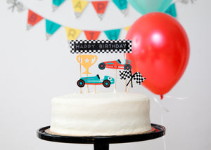 Vintage Race Car Cupcake Toppers & Wrappers - The Party Darling