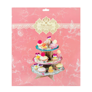 Vintage Floral Tea Party Reversible Cupcake Stand 1ct Packaged