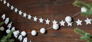 Silver Glitter Stars Garland 6ft - The Party Darling