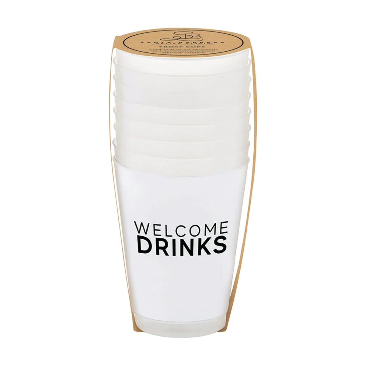 Welcome Drinks Frosted Plastic Cups 8ct Packaged