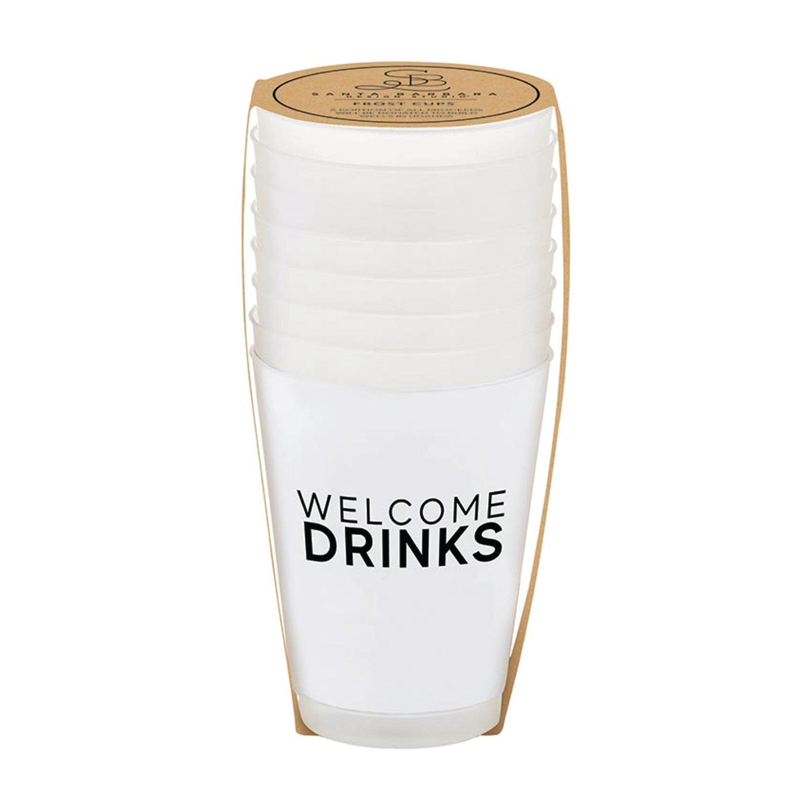 Welcome Drinks Frosted Plastic Cups 8ct | The Party Darling