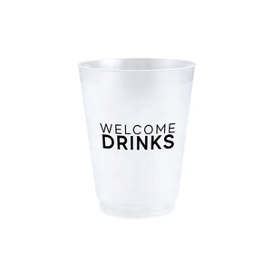 Welcome Drinks Frosted Plastic Cups 8ct | The Party Darling