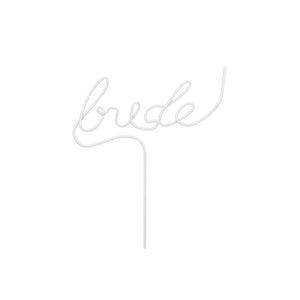 White BRIDE Plastic Word Straw | The Party Darling