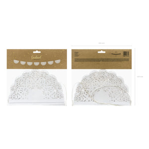 White Doily Garland 6ft Packaged