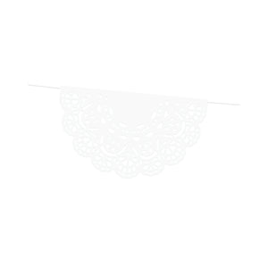 White Doily Garland 6ft Zoomed In