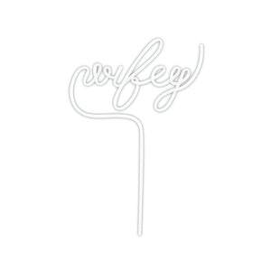 White WIFEY Plastic Word Straw | The Party Darling