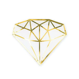 White & Gold Diamond Dessert Plates | The Party Darling