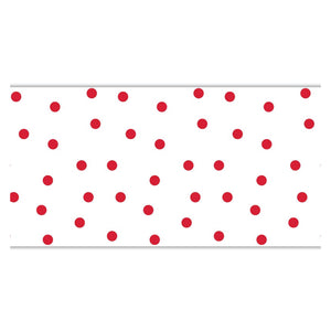 White & Red Polka Dot Paper Table Runner 4ft | The Party Darling