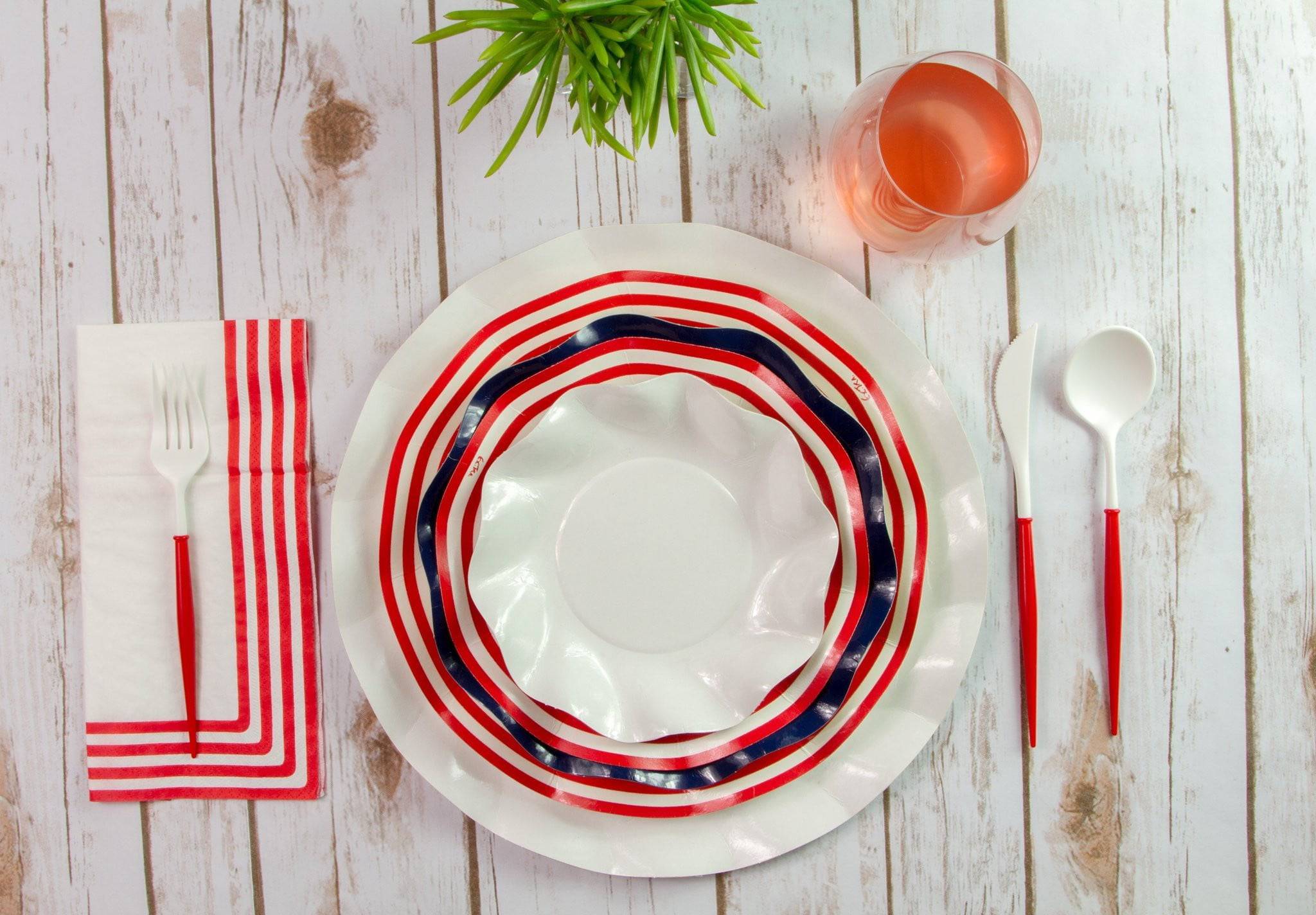 Red & White Assorted Plastic Cutlery Service for 8 | The Party Darling