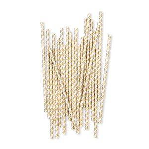 XO Gold Metallic Paper Straws 25ct | The Party Darling