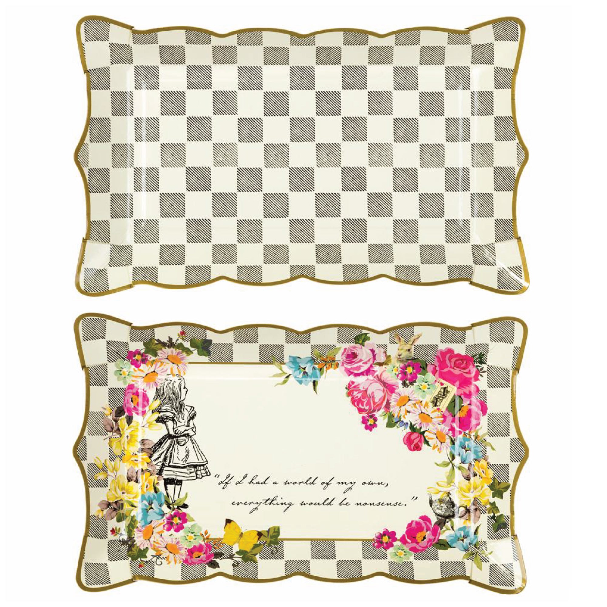 Rectangular Alice in Wonderland Platters 4ct | The Party Darling