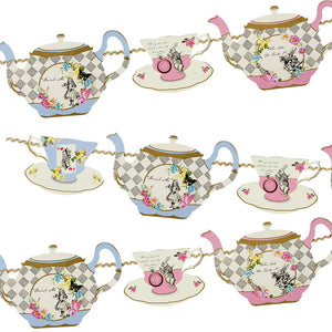 Alice in Wonderland Teapot Garland 13ft - The Party Darling