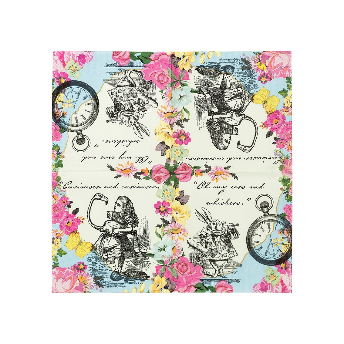 Floral Alice in Wonderland Dessert Napkins