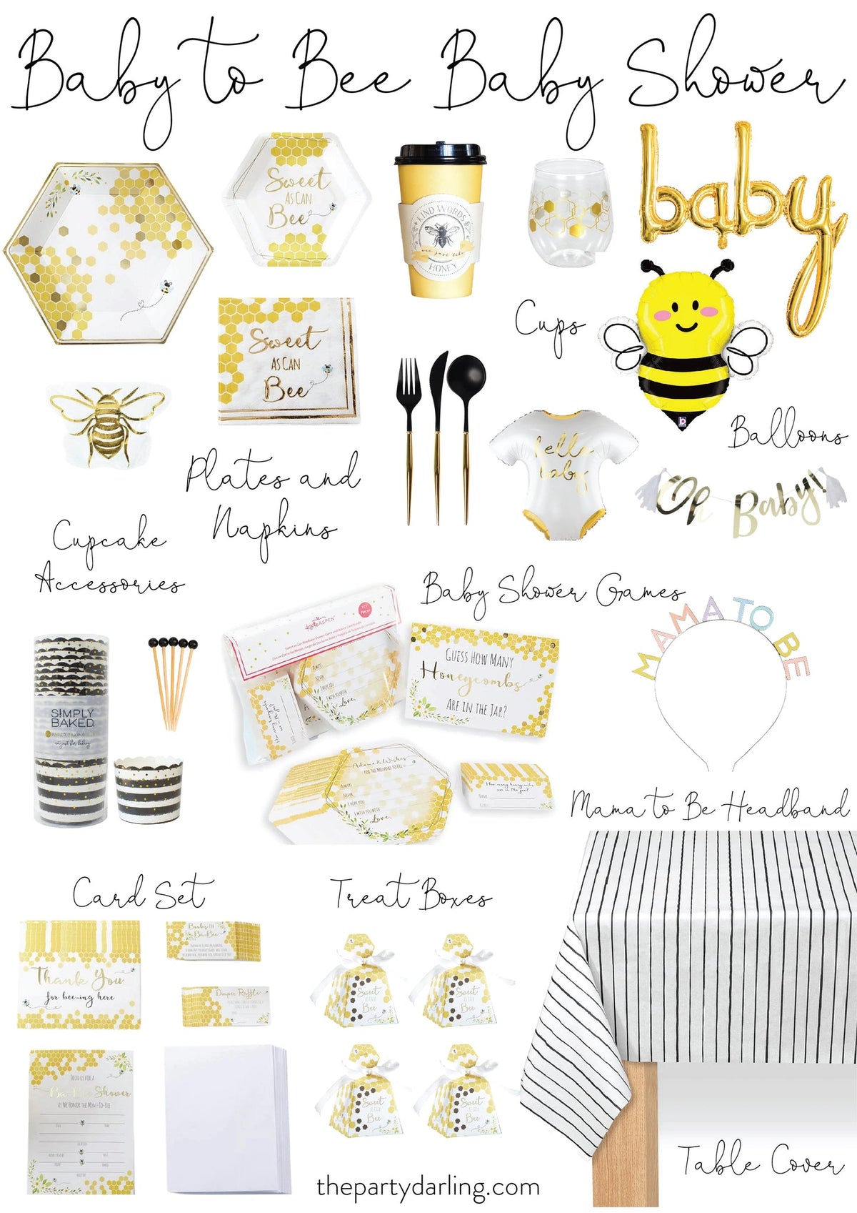 Complete Bumble Bee Party Collection (includes personalized invites &  customized party accessories) — Jen T. by Design