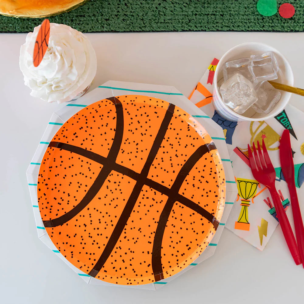 Basketball Dessert Plates 8ct | The Party Darling