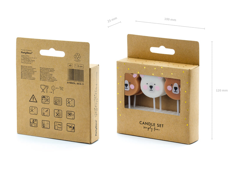 Teddy Bear Birthday Candles 6ct | The Party Darling