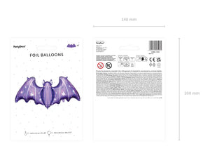 Purple Halloween Bat Balloon  47in Packaged
