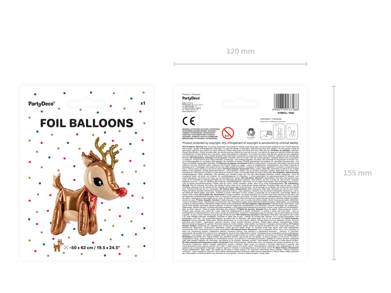 Reindeer Foil Balloon 24.5in - The Party Darling