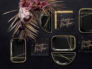 Black & Gold Happy New Year Lunch Napkins 20ct - The Party Darling